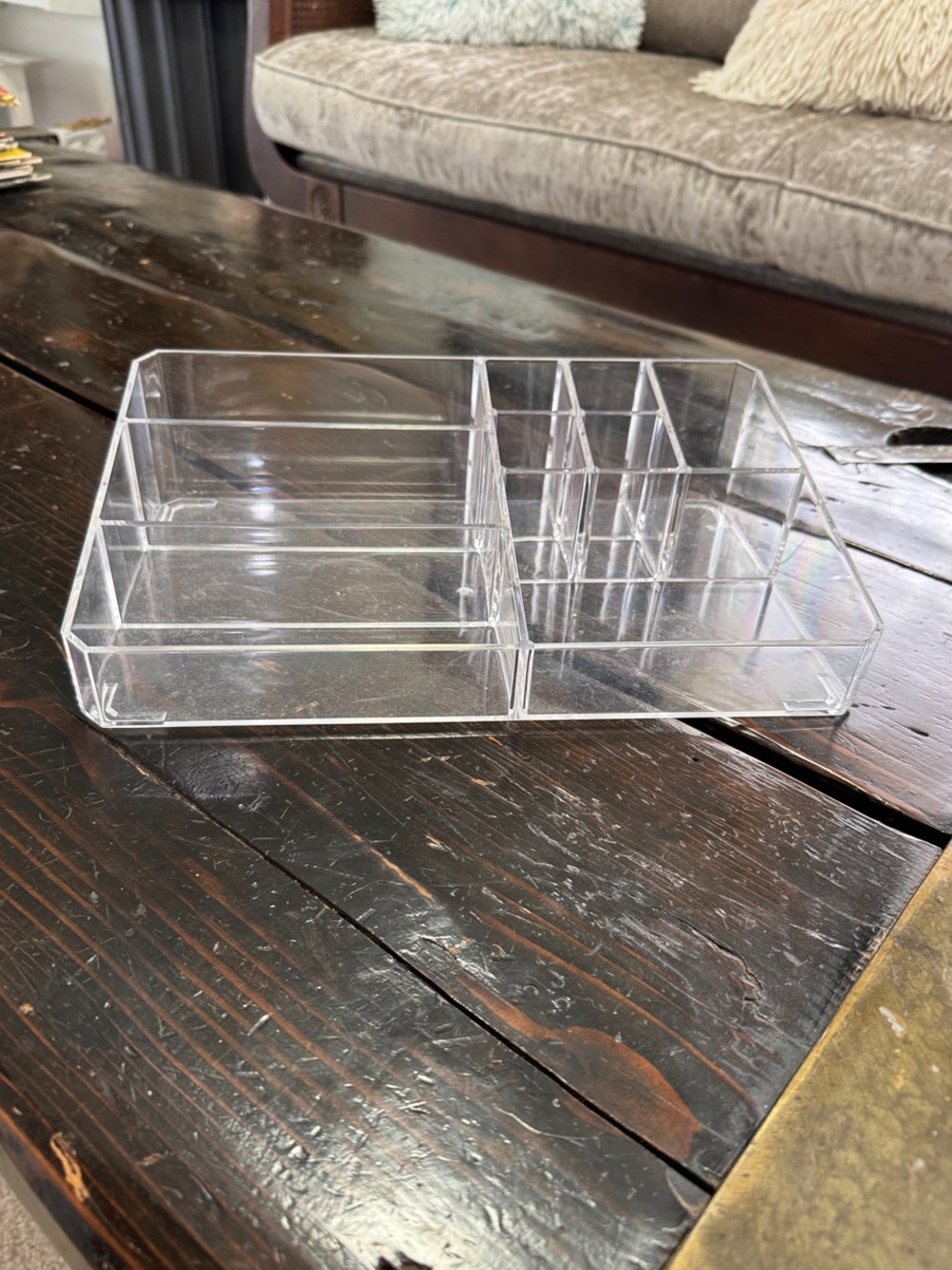 Acrylic Storage Tray Multi-Compartment Storage by Still Serenity 12.6x8.3x3.5 in